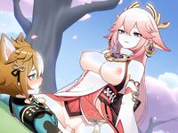 [AI4fun] Yae Miko x Gorou (Genshin Impact) [English] [AI Generated]