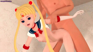 Blonde animated teenie sucking