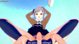 POINT OF VIEW Anime porn Feetjob from Kanzaki Ranko from Idolmaster