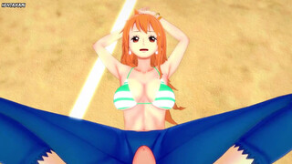 Nami from One Lump Gives An Epic Feetjob