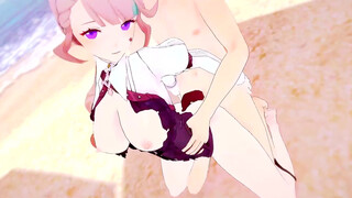 Lynette wants to have Humid Lovemaking at the Beach - Genshin Influence