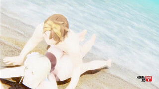 Genshin Influence Manga porn - Lumine is plowed in the beach - Japanese Chinese Anime Manga Porno