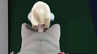 3 DIMENSIONAL Anime porn Cartoon: Molten Light-haired Emma with Immense Bra-stuffers in Stocking - No Forearms Oral & Hand-job Service