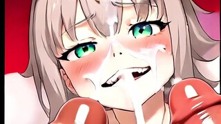 ASMR THREE DIMENSIONAL animated anime porn unshaved fox, horse ears group sex facial Mass ejaculation comp 12