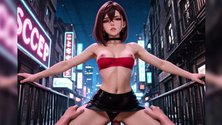 Manga porn 3 DIMENSIONAL ( Dandadan ) Momo Ayase insane in the middle of the street Momo plumbing on the floor