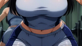 Buxomy anime student in gym uniform,"100% AI Generated Fictional Manga porn - No real persons"