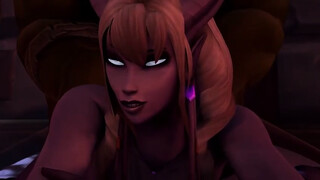 Big titted, Dark Elf babe is having hardcore sex all night long, with her favorite monster