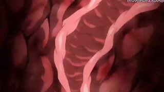 Cartoon shemales are spit- roasting a slutty bitch with big tits, to make her surrender