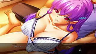 Busty cartoon babe, Reijou Kanritou is moaning while her guy is squeezing her tits and nipples