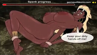 Busty Amazon lady desperately wants to have sex with a white man, until she cums