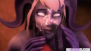 3D babe is getting fucked hard in the arena and screaming from pleasure during an orgasm