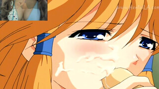 Cartoon babe is sucking a thick cock as deep as she can, just for fun