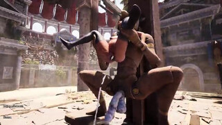 Lara Croft's arse was ruined by a humungous fuck-stick of an awakened statue 3 DIMENSIONAL cartoon manga porn game