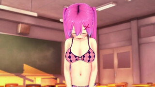 Pinkish Haired Gal Pleasing Herself - Scorching Anime porn Preview