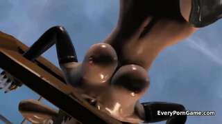 Cartoon babe with big tits got restrained and fucked, until she started screaming from pleasure