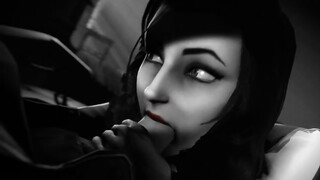 Dark haired, cartoon chick is sucking a rock hard meat stick like a pro whore