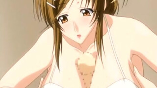 Hentai babe with a massive set of melons teaches a younger guy about sex