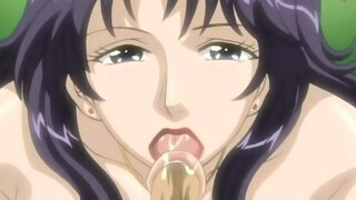 Anal sex with a hot hentai milf with big tits and her nephew with a big cock