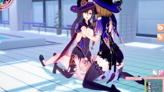 Genshin Impact Mona and Lisa Fucked by Ganyu (Mona Lisa)