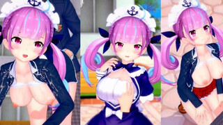 [Hentai Game Koikatsu! ]Have sex with Big tits Vtuber Minato Aqua.3DCG Erotic Anime Video.
