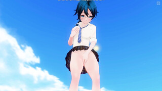 3D HENTAI teen on the beach after school