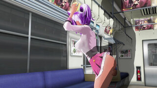 3D HENTAI teen didn't wear panties on the train (PART 2)