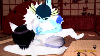 Pokemon Hentai - Vaporeon Handjob and blowjob