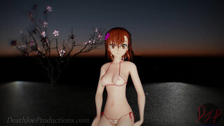 MMD R18 4k - Misaka Mikoto - bikini and stockings - Bad Boy - 1023