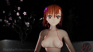 MMD R18 4k Misaka Mikoto - bikini and stockings - Paradinha - 1024
