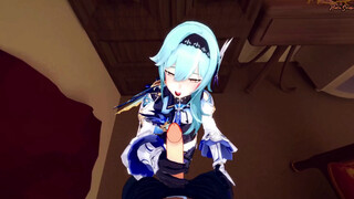 Eula POV sucking dick and swallowing cum - Genshin Impact Hentai