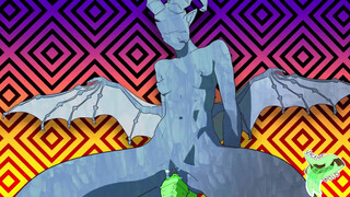 MONSTER GIRL RIDING GREEN DILDO ANIMATED LOOP