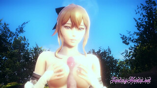 Genshin Impact Hentai - Jean is fucked in the garden of the adventurer's guild