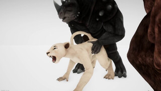 Innocent Furry Girl x Monster Cocks