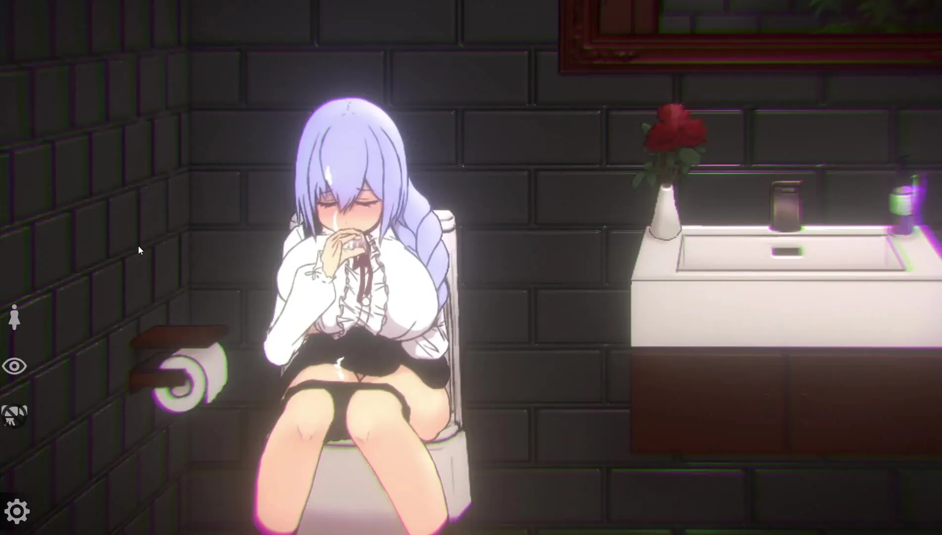 Top hentai NSFW 18+ game Doll room sucking my dick while sitting on the  toilet