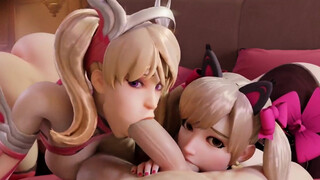 D.Va And Mercy Sucking Big Cock