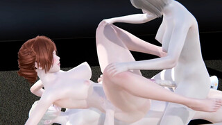 Hentai Uncensored - Doble penetration with 2 futanari