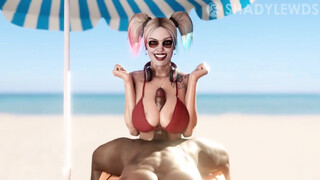 Harley Quinn Beach Titty Fuck (Blacked Version) (DC)