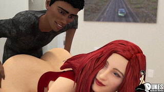 Horny BBC gets to go balls deep inside his red head big booty best friend