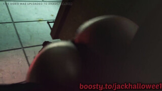 3D HENTAI Girl sucks off near garbage