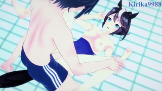 Tokai Teio and I have intense sex in the pool. - Uma Musume Pretty Derby Hentai