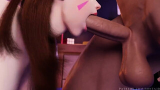 D.va webcam blowjob for her best fan