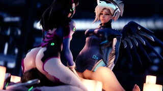 D.Va Getting Eaten Out While Mercy Rides Cock33