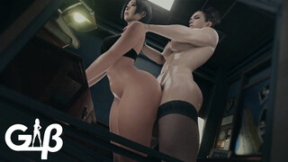 Excella Gionne Fucks Ada Wong In Her Office With Her Massive Futa Cock