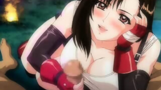 Hentai Beauty Gives POV Handjob And Blows