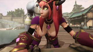 A Day at the Harbor with Redhead Elf and werewolf : Warcraft Parody