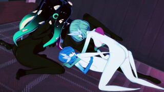 Futa Orgy: Gardevoir and Marina have a all out clone gangbang