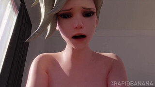 Overwatch Mercy riding huge dick in cowgirl pose