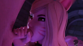 League Of Legends Ahri Taking A Load In Her Mouth