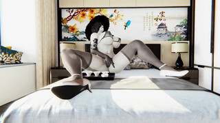 Lady Dimitrescu handjob with gloves (Resident Evil 8: Village) [3d hentai]