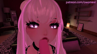 Beautiful POV Blowjob in VRchat - with lewd moaning and ASMR noises [VRchat erp, 3D Hentai]m